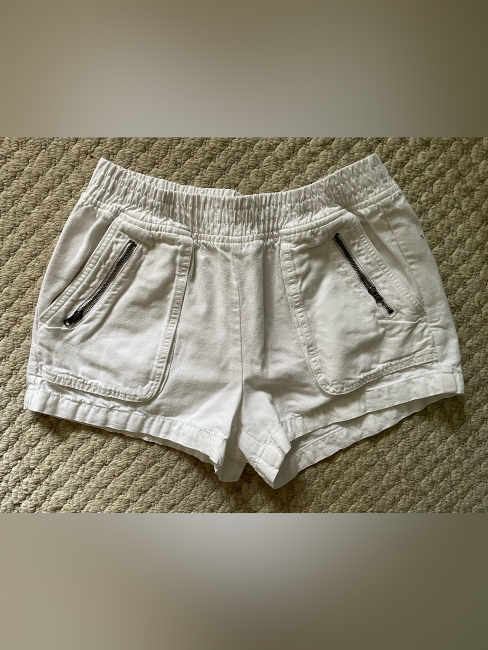 Aerie White Zip Pocket Shorts